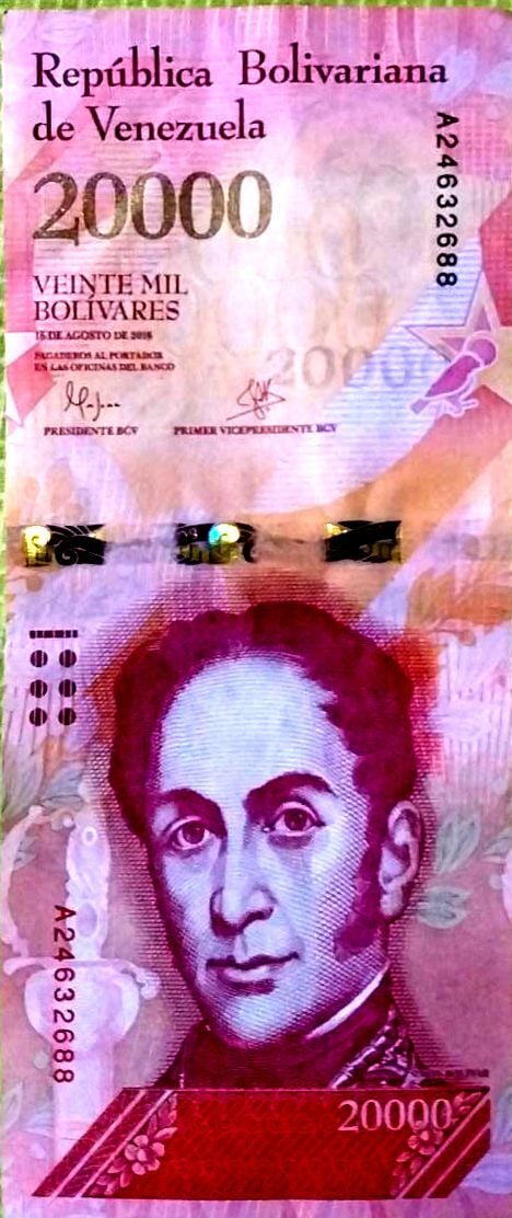 Billete de 20.000 Bs