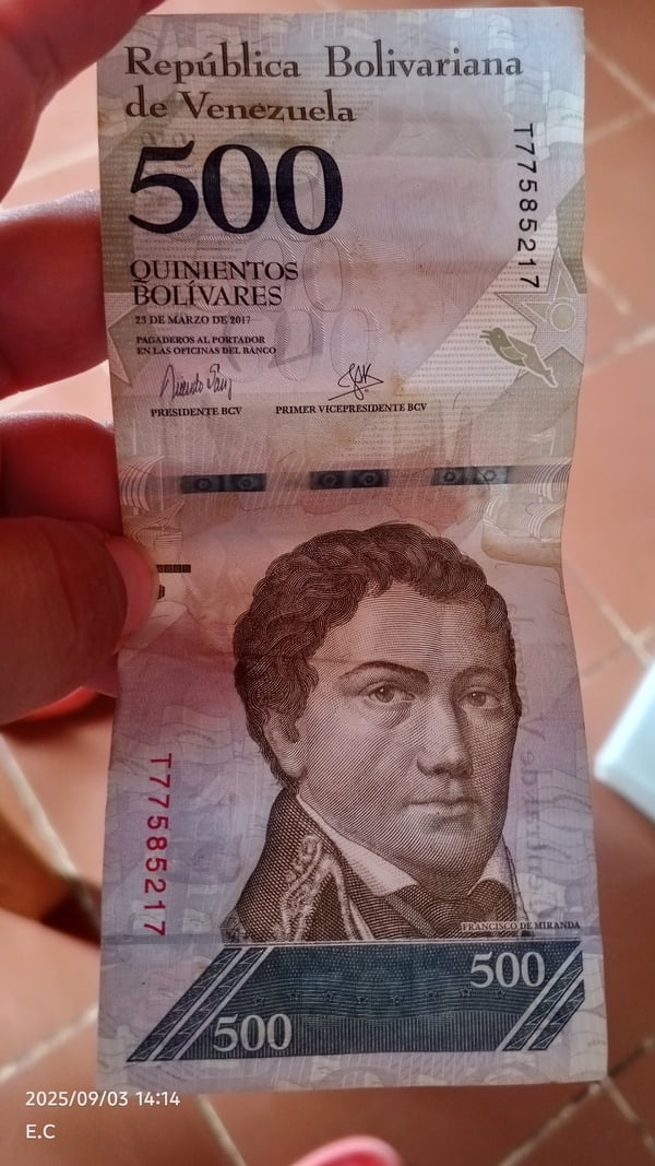 Billete de 500bs