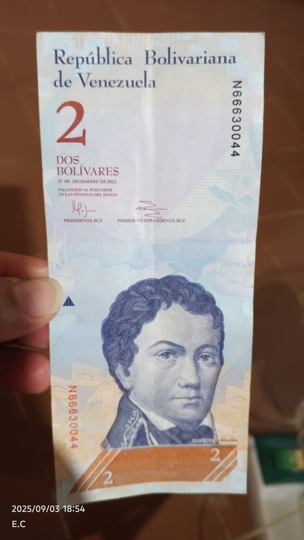 Billete de 2bs